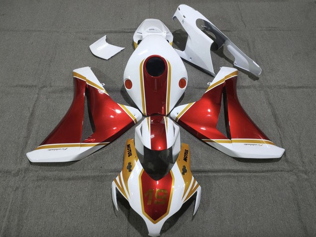 Descuento Carenados Moto Honda CBR1000RR 2008-2011 - Blanco Rojo Oro
