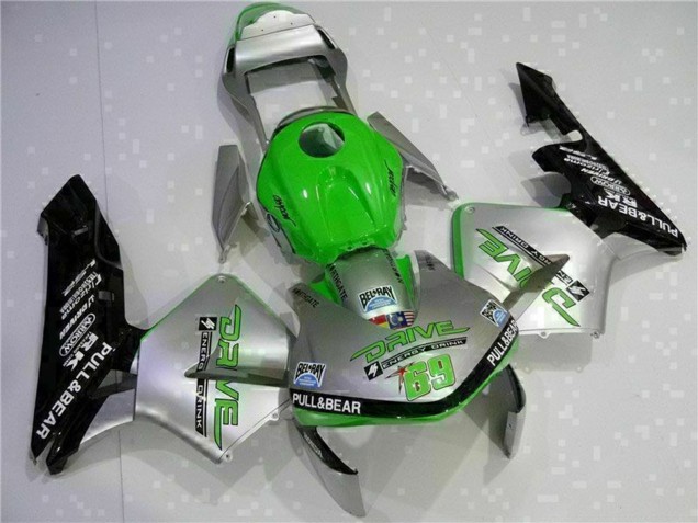 Descuento Carenado Moto Honda CBR600RR 2003-2004 - Plata Verde Negro Brillante