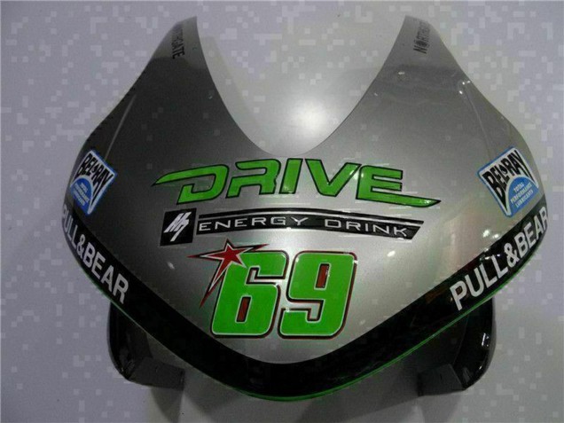 Descuento Carenado Moto Honda CBR600RR 2003-2004 - Plata Verde Negro Brillante