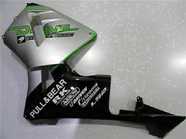 Descuento Carenado Moto Honda CBR600RR 2003-2004 - Plata Verde Negro Brillante