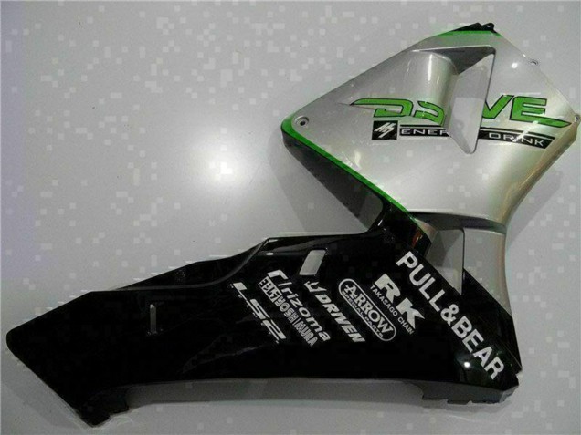 Descuento Carenado Moto Honda CBR600RR 2003-2004 - Plata Verde Negro Brillante
