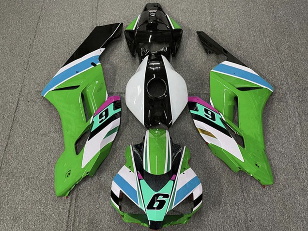 Descuento Carenados Moto Honda CBR1000RR 2004-2005 - Blanco Verde Azul Negro Brillante 6
