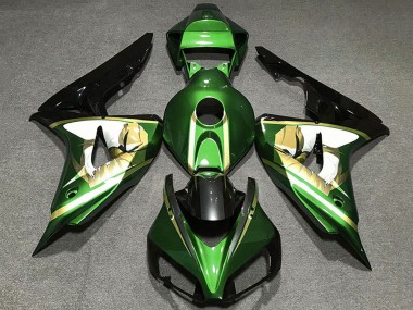 Descuento Carenados Moto Honda CBR1000RR 2006-2007 - Verde Blanco Oro Negro Brillante