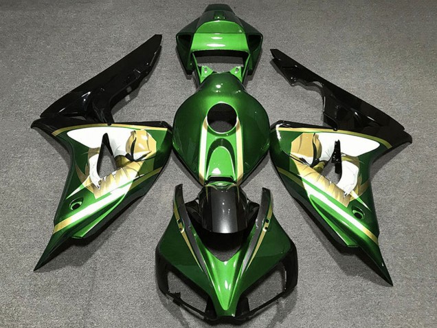 Descuento Carenados Moto Honda CBR1000RR 2006-2007 - Verde Blanco Oro Negro Brillante