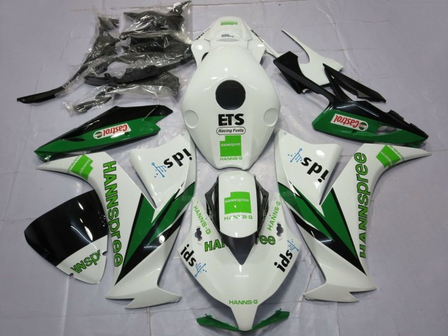 Descuento Carenados Moto Honda CBR1000RR 2012-2016 - Blanco Verde Negro Brillante Hannspree Castrol