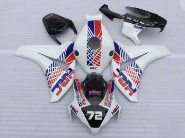 Descuento Carenados Moto Honda CBR1000RR 2008-2011 - Blanco Azul Rojo HRC 72