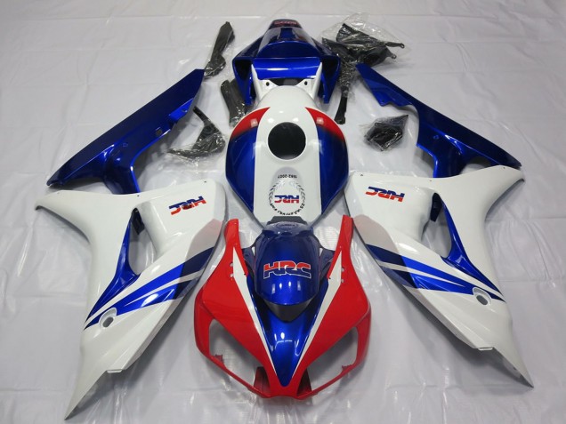 Descuento Carenado Moto Honda CBR1000RR 2006-2007 - Blanco Rojo Azul HRC OEM Estilo