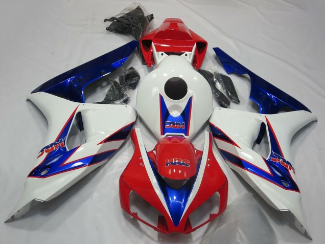 Descuento Carenados Moto Honda CBR1000RR 2006-2007 - Blanco Rojo Azul HRC OEM Estilo