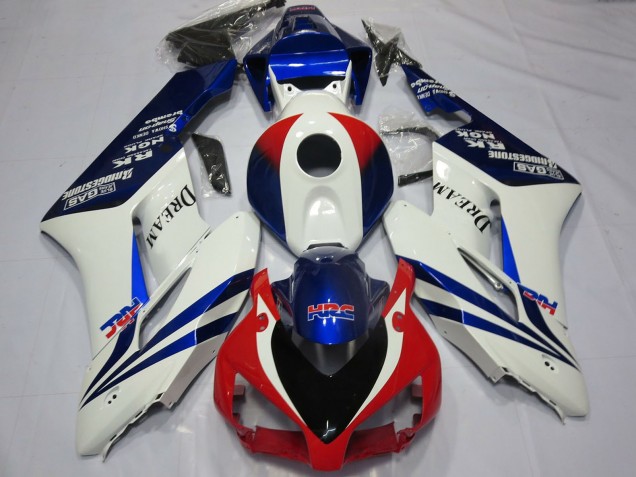 Descuento Carenados Moto Honda CBR1000RR 2004-2005 - Blanco Azul Rojo HRC OEM Estilo Dream