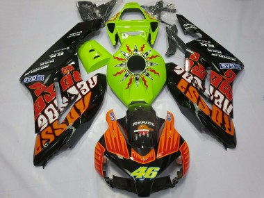Descuento Carenados Moto Honda CBR1000RR 2004-2005 - Verde Lima Naranja Negro Brillante Rossi 46