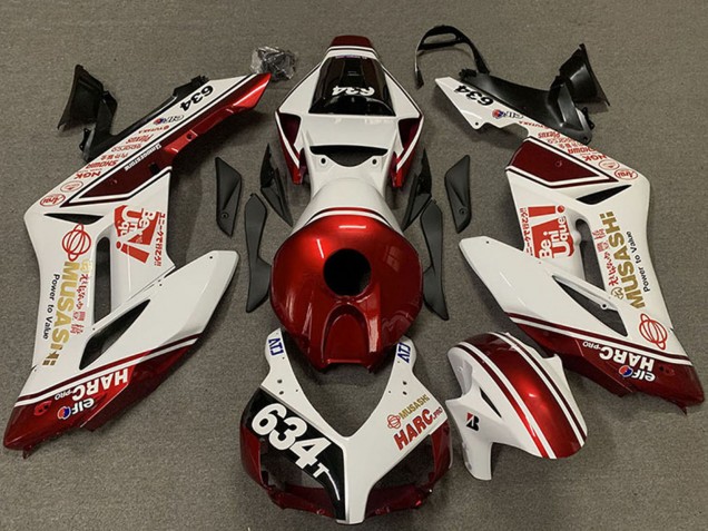 Descuento Carenados Moto Honda CBR1000RR 2004-2005 - Blanco Rojo Musashi 634