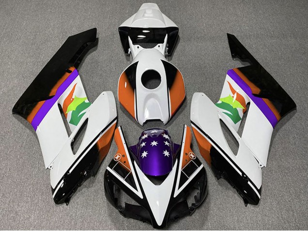 Descuento Carenados Moto Honda CBR1000RR 2004-2005 - Blanco Naranja Púrpura Negro Brillante Estrella