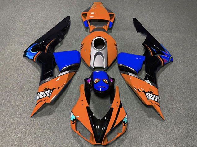 Descuento Carenados Moto Honda CBR1000RR 2006-2007 - Naranja Plata Azul Negro Brillante Tiburón