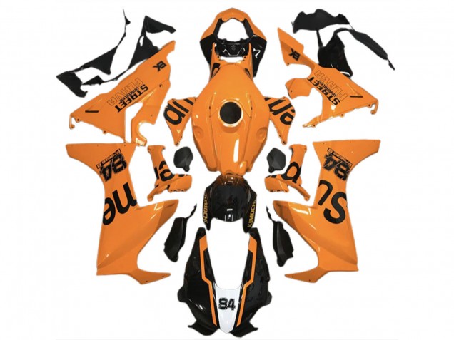 Descuento Carenados Moto Honda CBR1000RR 2017-2023 - Naranja Negro Brillante Street Flava