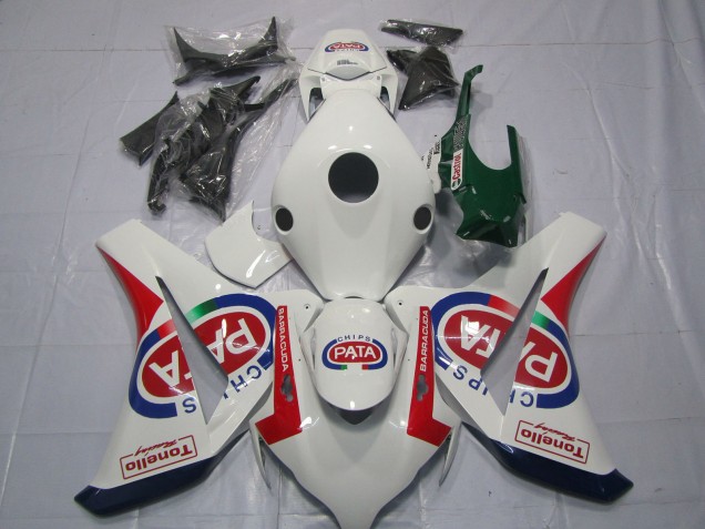 Descuento Carenados Moto Honda CBR1000RR 2008-2011 - Blanco Rojo Azul Pata Castrol Tonello