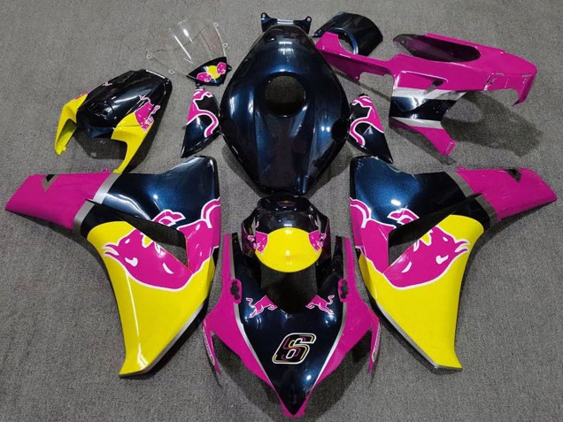 Descuento Carenados Moto Honda CBR1000RR 2008-2011 - Azul Oscuro Rosa Amarillo Rojo Bull