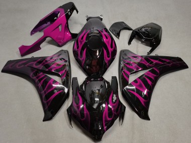 Descuento Carenados Moto Honda CBR1000RR 2008-2011 - Negro Brillante Rosa Llama