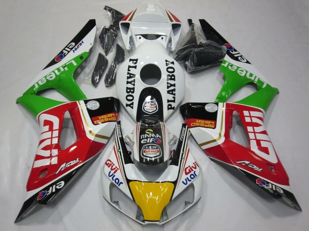 Descuento Carenados Moto Honda CBR1000RR 2006-2007 - Blanco Rojo Verde Amarillo Negro Givi PlayBoy