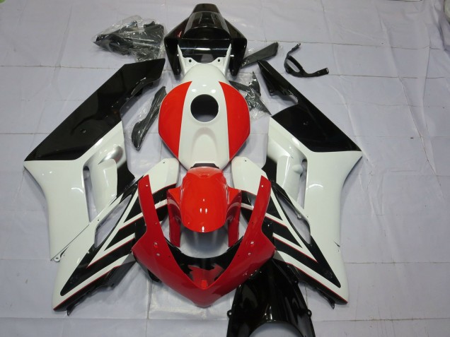 Descuento Carenados Moto Honda CBR1000RR 2004-2005 - Blanco Rojo Negro Brillante Raya