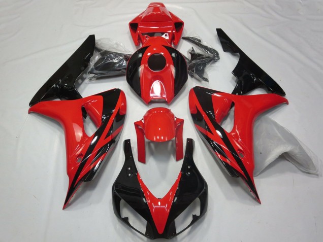 Descuento Carenados Moto Honda CBR1000RR 2006-2007 - Rojo Negro Brillante OEM Estilo No Calcomanías