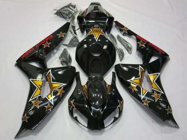 Descuento Carenados Moto Honda CBR1000RR 2006-2007 - Negro Brillante Estrella Energy Drink
