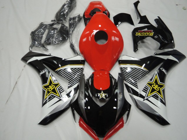Descuento Carenados Moto Honda CBR1000RR 2008-2011 - Blanco Rojo Negro Brillante RockStar Estilo