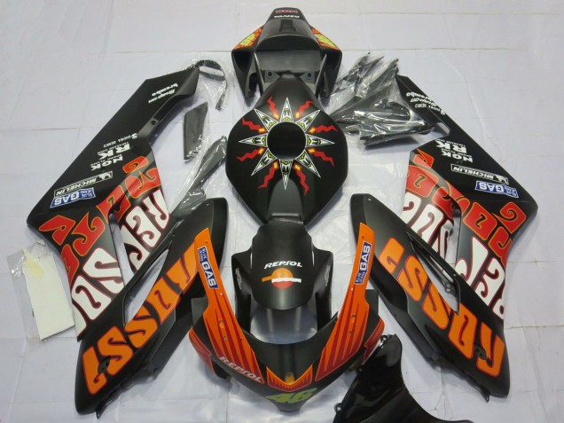 Descuento Carenados Moto Honda CBR1000RR 2004-2005 - Negro Mate Naranja Rossi