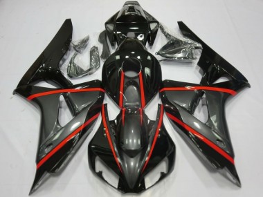 Descuento Carenados Moto Honda CBR1000RR 2006-2007 - Negro Brillante Gris Rojo