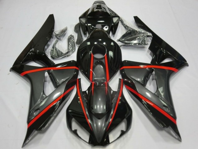 Descuento Carenados Moto Honda CBR1000RR 2006-2007 - Negro Brillante Gris Rojo