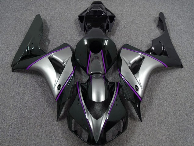 Descuento Carenados Moto Honda CBR1000RR 2006-2007 - Plata Púrpura Negro Brillante Pinstripe