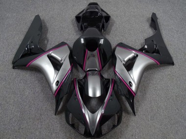 Descuento Carenados Moto Honda CBR1000RR 2006-2007 - Plata Rosa Negro Brillante Pinstripe