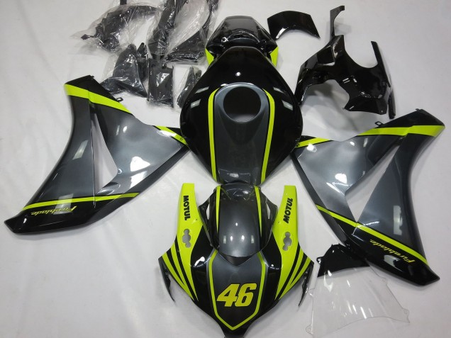 Descuento Carenados Moto Honda CBR1000RR 2008-2011 - Gris Amarillo Negro Brillante 46