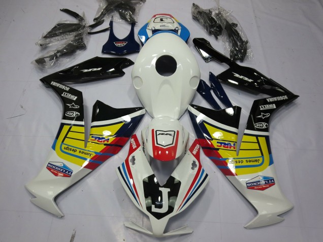 Descuento Carenados Moto Honda CBR1000RR 2012-2016 - Blanco Amarillo Negro Brillante