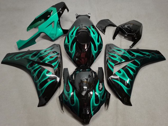 Descuento Carenados Moto Honda CBR1000RR 2008-2011 - Negro Brillante Verde Llama