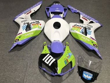 Descuento Carenados Moto Honda CBR1000RR 2006-2007 - Blanco Azul Verde Negro Brillante Toy Story
