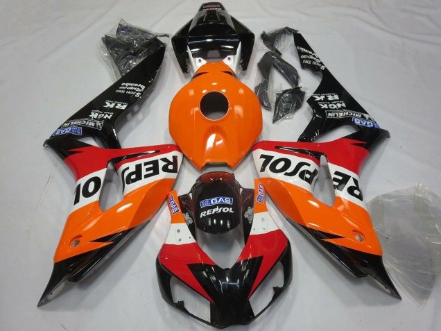 Descuento Carenados Moto Honda CBR1000RR 2006-2007 - Naranja Blanco Rojo Negro Brillante Repsol