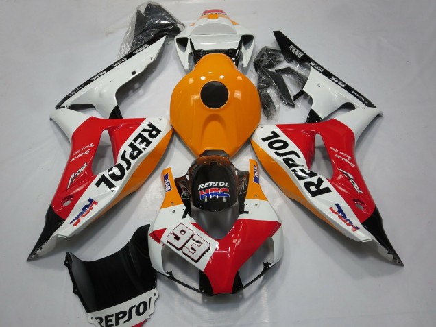 Descuento Carenados Moto Honda CBR1000RR 2006-2007 - Naranja Blanco Rojo Negro Brillante Repsol 93