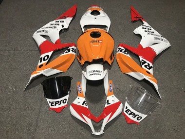 Descuento Carenado Moto Honda CBR600RR 2007-2008 - Naranja Blanco Rojo Negro Brillante Repsol Estilo