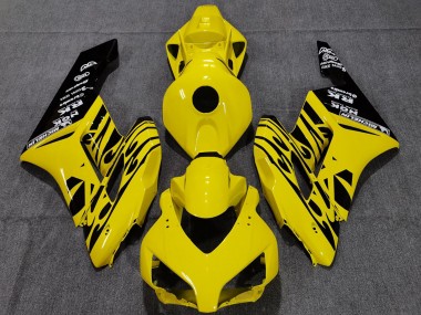 Descuento Carenados Moto Honda CBR1000RR 2004-2005 - Amarillo Negro Brillante Llama