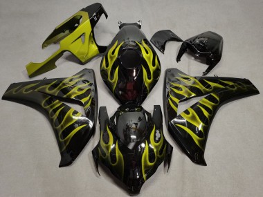 Descuento Carenados Moto Honda CBR1000RR 2008-2011 - Negro Brillante Oro Llama