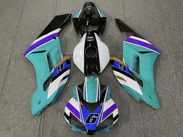 Descuento Carenados Moto Honda CBR1000RR 2004-2005 - Blanco Azul Verdoso Púrpura Negro 6