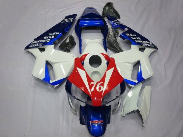 Descuento Carenados Moto Honda CBR600RR 2003-2004 - Blanco Rojo Azul HRC 76