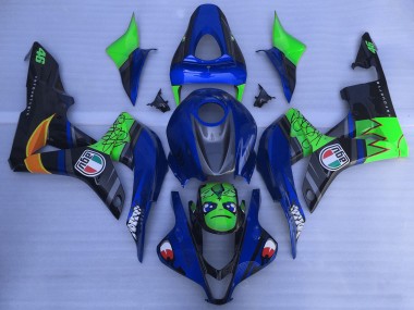 Descuento Carenados Moto Honda CBR600RR 2007-2008 - Azul Verde Negro Brillante Tiburón