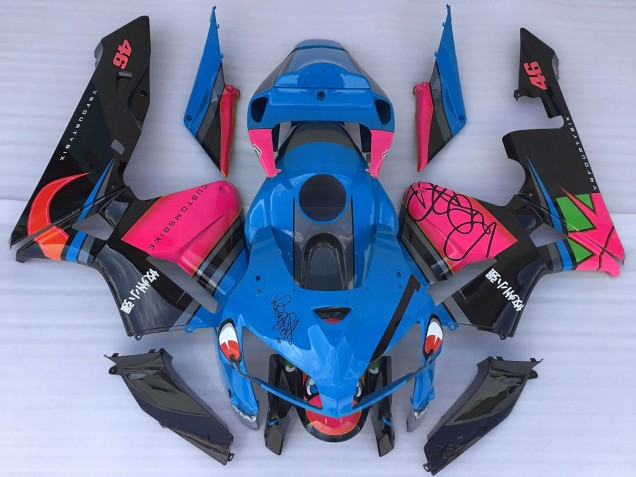 Descuento Carenados Moto Honda CBR600RR 2005-2006 - Azul Tiburón Rosa