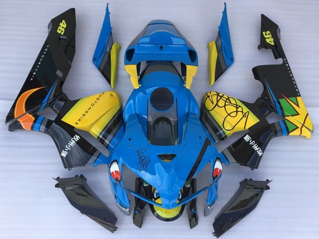 Descuento Carenados Moto Honda CBR600RR 2005-2006 - Azul Amarillo Negro Tiburón