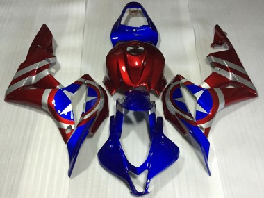 Descuento Carenados Moto Honda CBR600RR 2007-2008 - Rojo Plata Azul Captain America