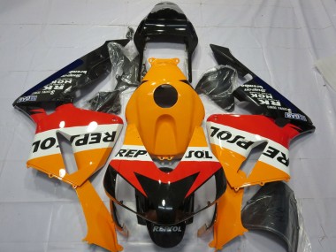 Descuento Kit Completo Carenado Moto Honda CBR600RR 2003-2004 - Naranja Blanco Rojo Negro Brillante Repsol