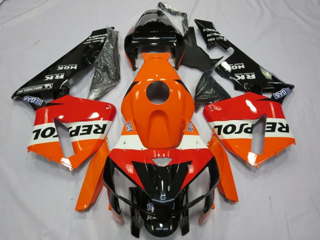 Descuento Carenado Moto Honda CBR600RR 2005-2006 - Naranja Blanco Rojo Negro Brillante Repsol