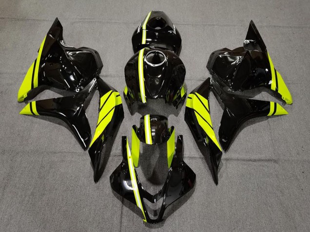 Descuento Carenados Moto Honda CBR600RR 2009-2012 - Negro Brillante Alta Visibilidad Amarillo Raya