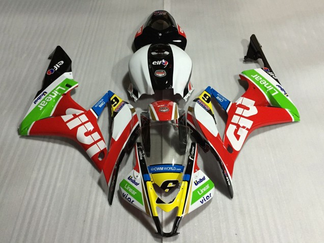 Descuento Carenados Moto Honda CBR600RR 2007-2008 - Blanco Rojo Verde Amarillo Negro Brillante Givi 6